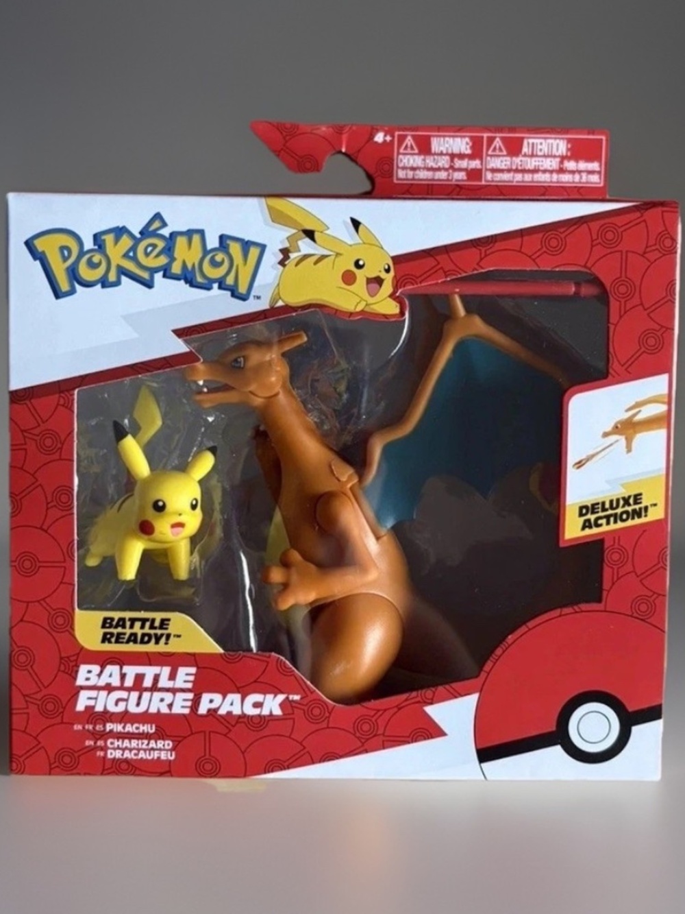 Pokémon Battle Figure Pack Deluxe Action 4.5" Pikachu & Charizar - New